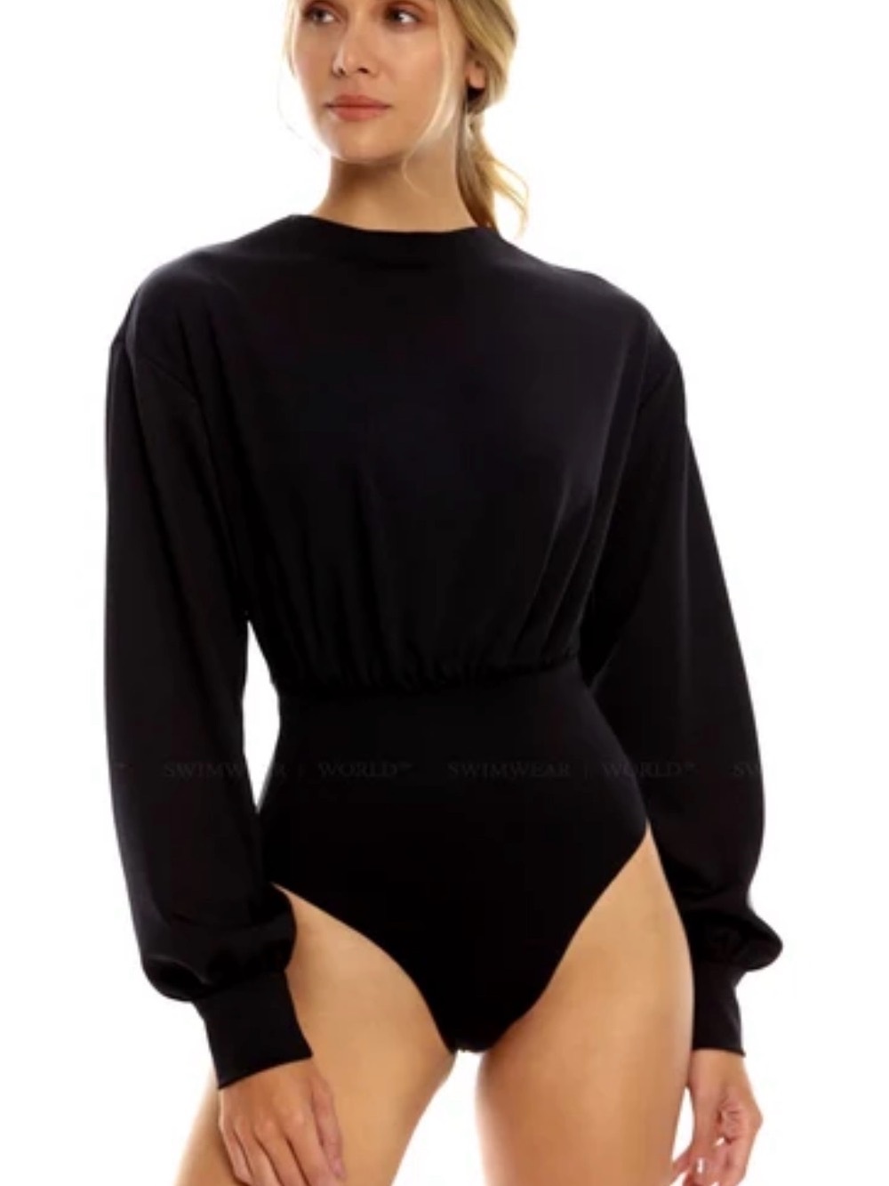 Agua Bendita Black Long-Sleeve Bodysuit
